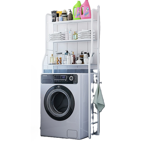 Rack Estante Lavanderia de Metal Organizador Storage Branco