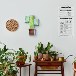 Cactos - Quadros ou Placas Modulares com 4 Peças - 2