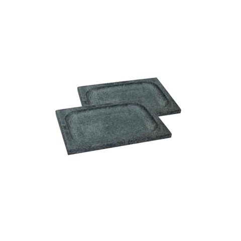Kit 2 Prato Retangular Bandeja de Servir Pedra Sabão 20x15cm INDUSTRIA SÃO JOSE 33e2INDSJ