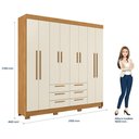 Ver imagem 3 de Guarda Roupa Casal Paranavai 8 Portas 6 Gavetas Cinamomo Areia - Santos Andirá