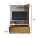 Ver imagem 2 de Estante Home para Tv até 60 Polegadas 2 Portas Correr Prateleira e Rodízio Chicago Tauari/ Cinza Per
