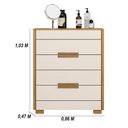 Ver imagem 3 de Kit Guarda Roupa Solteiro Chile e Cômoda Dhara - Freijó/off White