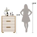 Ver mais imagens de Kit Guarda Roupa Solteiro Chile e Cômoda Dhara - Freijó/off White