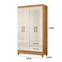 Ver imagem 2 de Kit Guarda Roupa Solteiro Chile e Cômoda Dhara - Freijó/off White