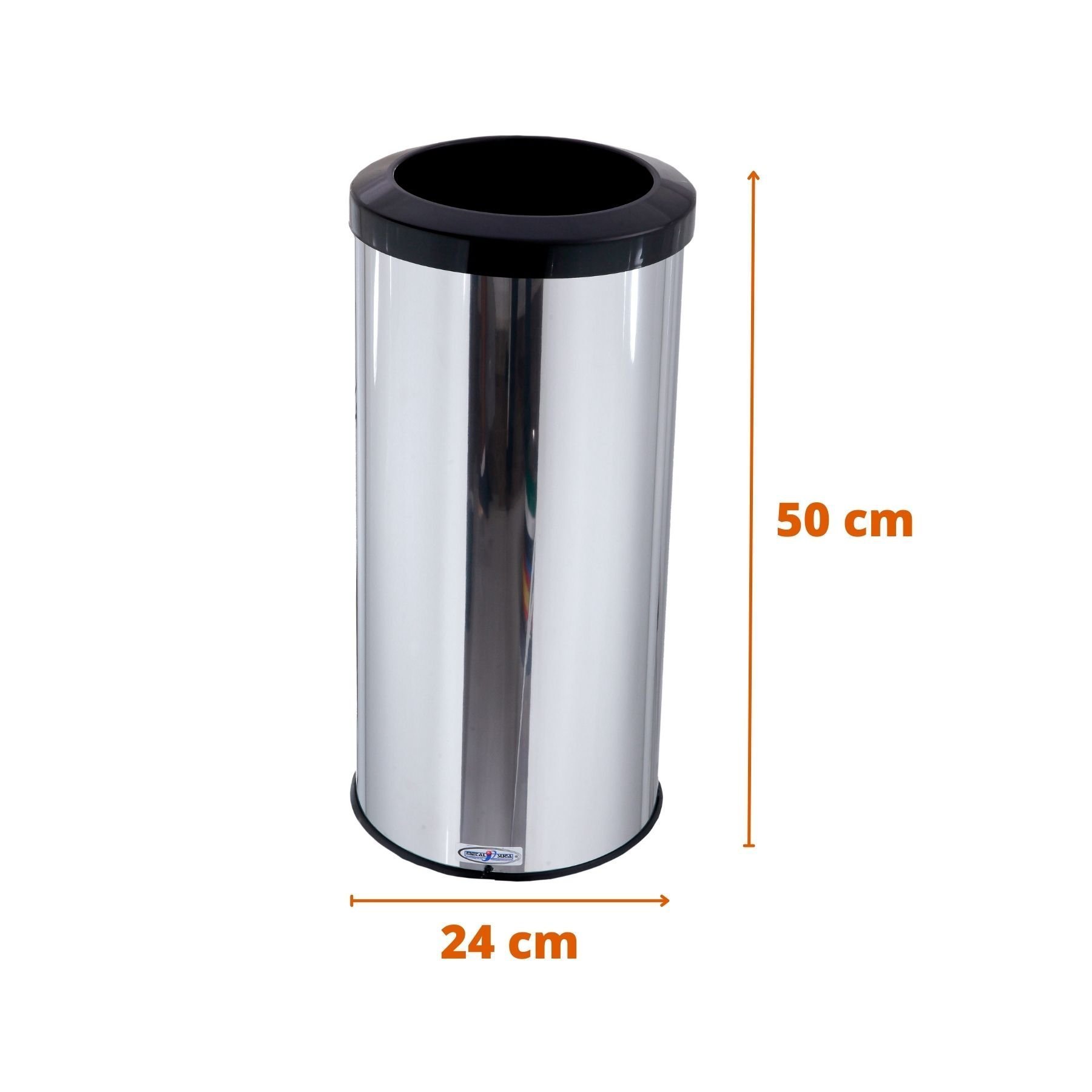 Lixeira Inox Aro Plástico 25 Litros Cesto De Lixo Reciclável - Preto - 2