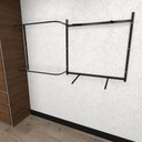 Ver imagem 2 de Arara de Roupas Closet Quarto com 11 Peças Cremalheira 200x100 Cm Cor Preto Modelo Clst1p123