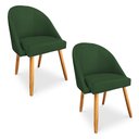 Ver imagem 1 de Kit 02 Cadeiras Jantar Bela Suede Pés Palito Castanho Pallazio