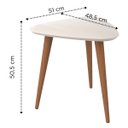 Ver imagem 5 de Mesa Lateral Triangular 51cm Utopia Sala Estar Retrô Apoio - Branco Gloss