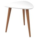 Ver imagem 3 de Mesa Lateral Triangular 51cm Utopia Sala Estar Retrô Apoio - Branco Gloss