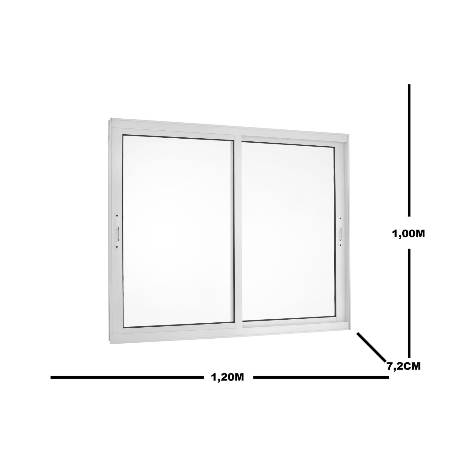 Janela de Alumínio de Correr 100x120cm 2 Folhas Dupla TopSul Esquadrisul - 3