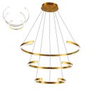 Ver imagem 1 de Lustre Pendente Aneis Arco Led Perfil 94W Luminaria Luxo Ambiente Sala de Estar Sala de Jantar Resta