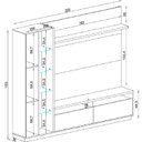 Ver imagem 3 de Estante para TV e Home Theater até 65 Polegadas com LED 220CMX183CM Cinza Fumê/Freijó