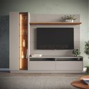 Ver imagem 1 de Estante para TV e Home Theater até 65 Polegadas com LED 220CMX183CM Cinza Fumê/Freijó