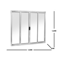 Janela de Alumínio de Correr 120x150cm 4 Folhas Central Ecosul Esquadrisul - 3 Janela de Alumínio de Correr 120x150cm 4 Folhas Central Ecosul Esquadrisul - 3