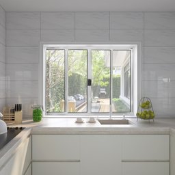 Janela de Alumínio de Correr 120x150cm 4 Folhas Central Ecosul Esquadrisul - 2 Janela de Alumínio de Correr 120x150cm 4 Folhas Central Ecosul Esquadrisul - 2