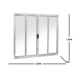 Janela de Alumínio de Correr 120x200cm 4 Folhas Central Ecosul Esquadrisul - 3
