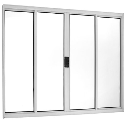 Janela de Alumínio de Correr 120x200cm 4 Folhas Central Ecosul Esquadrisul