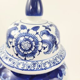 Pote Potiche Azul e Branco 46x24cm Porcelana Decoração G - 4