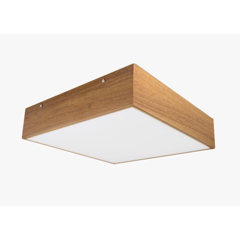 Plafon Box Madeira Louro Freijo 20cm - E.27 - Mdf