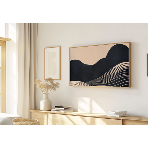 Quadro Decorativo N°98 140x80cm - Panorâmico Abstrato - Linhas Solitárias - Madeira Clara - Rollflex