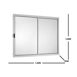 Janela de Alumínio de Correr 100x120cm 2 Folhas Direita Ecosul Esquadrisul - 3