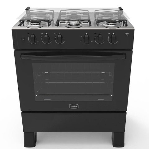 Fogão 5 Bocas A Gás Acendimento Automático Realce Bivolt Cr204 Preto Preto 127/220