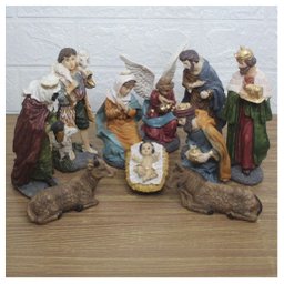 Decoração Enfeite Natal Presépio Natalino Resina 10 Peças - 1