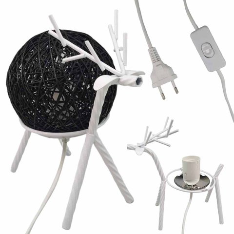 Luminaria Abajur Cervo Decoraçao Rena Natal Mesa Quarto Sala Recepçao Loja Casa Iluminaçao Nordica M