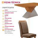 Ver imagem 7 de Mesa de Jantar Aster 180cm Tampo MDF Canto Copo Laminado e 6 Cadeiras Lorena