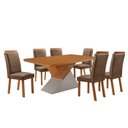 Ver imagem 2 de Mesa de Jantar Aster 180cm Tampo MDF Canto Copo Laminado e 6 Cadeiras Lorena
