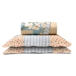 Cobre Leito Buettner Casal Microfibra Renove Estampado Joana 3 Peças Bege - 1 Cobre Leito Buettner Casal Microfibra Renove Estampado Joana 3 Peças Bege - 1