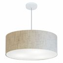 Ver imagem 1 de Lustre Pendente Cilíndrico Md-4079 Cúpula em Tecido 60x21cm Rustico Bege - Bivolt