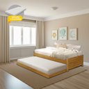 Ver imagem 1 de Cama Solteiro com Auxiliar Bibox Bicama Infantil Gabrieli com 2 Colchões Inclusos Madeira Imbuia