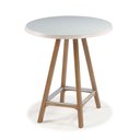 Ver imagem 1 de Mesa Bistro Amores 80 Cm (diam) com Tampo de Vidro Fendi Claro Base Madeira Pinhao - 56923