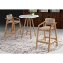 Ver imagem 2 de Mesa Bistro Amores 80 Cm (diam) com Tampo de Vidro Fendi Claro Base Madeira Pinhao - 56923