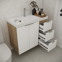 Ver imagem 4 de Gabinete de Banheiro sem Cuba Vittare 79,6cm Estilare Gab5003 Carvalho/branco Gaveta Direita