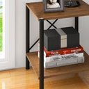 Ver imagem 3 de Mesa de Cabeceira 2 Prateleiras Pés Metálicos Preto