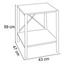 Ver imagem 2 de Mesa de Cabeceira 2 Prateleiras Pés Metálicos Preto