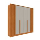 Ver imagem 2 de Guarda-roupa Casal Guarani 6 Portas 4 Gavetas Ripado Cinamomo/off White - Tcil Móveis