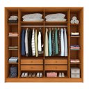 Ver imagem 3 de Guarda-roupa Casal Guarani 6 Portas 4 Gavetas Ripado Cinamomo/off White - Tcil Móveis