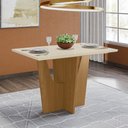 Ver imagem 1 de Mesa 120 x 80 cm Sala De Jantar Cozinha Retangular sem Vidro MDF Branco Off White Madeira Nature