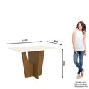 Ver imagem 3 de Mesa 120 x 80 cm Sala De Jantar Cozinha Retangular sem Vidro MDF Branco Off White Madeira Nature