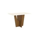 Ver imagem 2 de Mesa 120 x 80 cm Sala De Jantar Cozinha Retangular sem Vidro MDF Branco Off White Madeira Nature