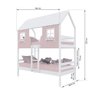 Beliche Casinha Encantada Madeira Maciça Rosa/ Branco Megamobilia - 3