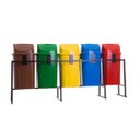 Ver imagem 2 de Coletor Seletivo Basculante 60L - 5 Lixeiras com Sup. de Metal Colorido