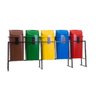 Coletor Seletivo Basculante 60L - 5 Lixeiras com Sup. de Metal Colorido - 2