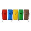 Ver imagem 1 de Coletor Seletivo Basculante 60L - 5 Lixeiras com Sup. de Metal Colorido
