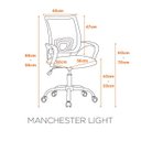 Ver imagem 2 de Cadeira para Escritório Giratória com Regulagem e Telinha Manchester Light Fratini