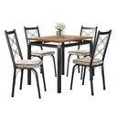 Ver imagem 1 de Kit Mesa de Jantar Marva 91cm com 04 Cadeiras Delaware Cedro Ferro Preto - Pallazio