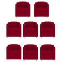 Ver imagem 1 de Kit 8 Poltronas Decorativa Tilla Suede Vermelho - Twdecora